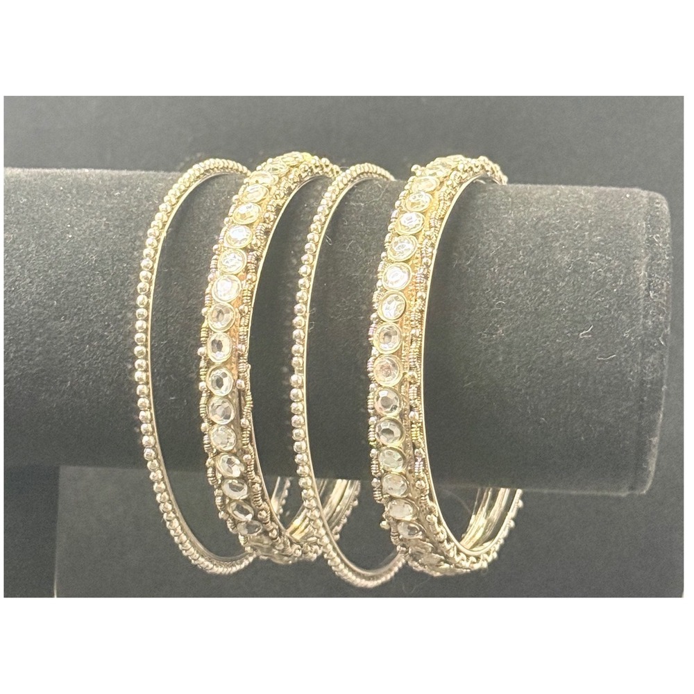 Set of 4 Beautiful Silver Bangle Bracelets